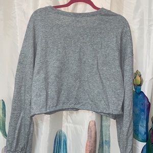 Melrose and Market cropped gray sweatshirt